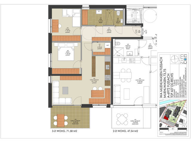 Immobilie in Fußach - 3-Zimmer-Wohnung in Fussach - Top A7 inkl. Wohnbauförderung - Bild 1
