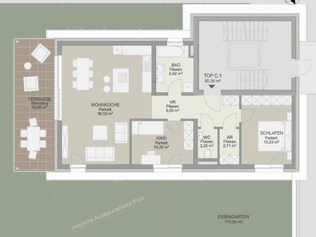 Immobilie in St. Florian - Exklusive 3-Zimmerwohnung mit Traumgarten - Bild 2