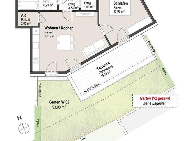 Immobilie in Maishofen - Kirchham W2 - 2-Zimmer Wohnung mit Terrasse und Privatgarten - Bild 2