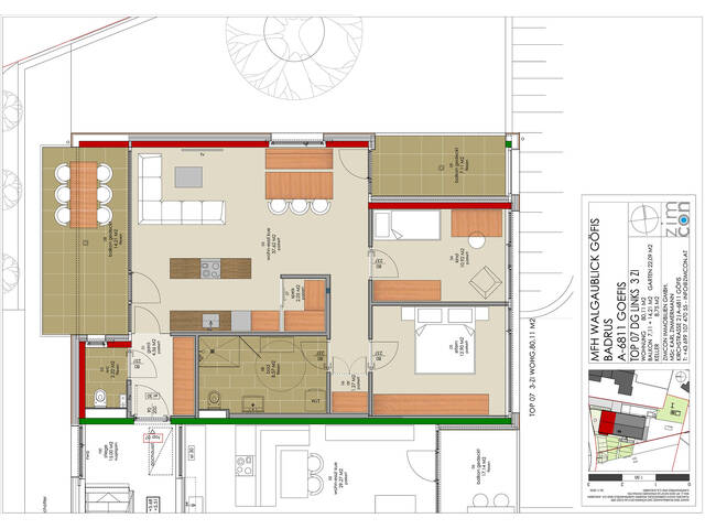 Immobilie in Göfis - Exklusive 4-Zimmer-Dachwohnung (optional als 3-Zimmer-Wohnung) in Göfis - Top 4 - Bild 3