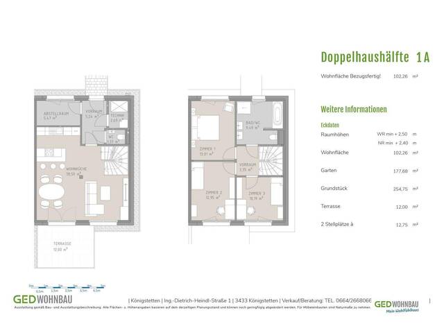 Immobilie in Königstetten - Neubau-Doppelhaushälfte in Königstetten - traumhaft Wohnen zwischen Wienerwald und Tullnerfeld - Bild 2