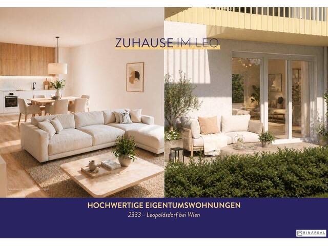 Immobilie in Leopoldsdorf - FÜR ANLEGER // Zuhause IM LEO | Schöne 3 Zimmer Gartenwohnung mit Terrasse | Tiefgarage im Gebäude | Hauptstraße | Sommer 2029 - Top 4 - Bild 1