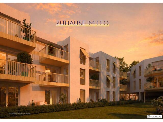 Immobilie in Leopoldsdorf - FÜR ANLEGER // Zuhause IM LEO | Tolle 2 Zimmer Wohnung | Garten & Terrasse | Tiefgarage im Gebäude | Hauptstraße | Sommer 2029 - Top 8 - Bild 0