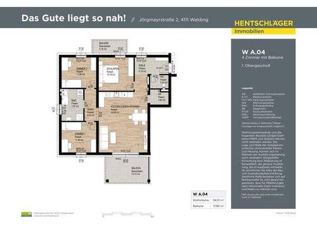 Immobilie in Walding - Wohnbaugeförderte ETW mit 2 Balkone in Walding - Bild 4