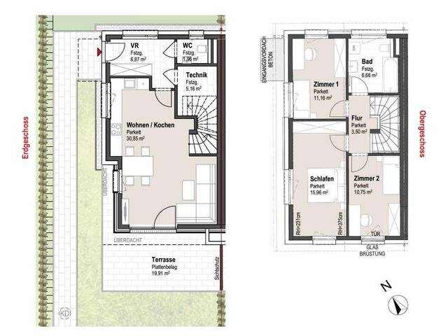 Immobilie in Ostermiething - Neubau-Doppelhaushälfte SONNENFELD - Typ A: Idyllisches Wohnvergnügen für die ganze Familie - Bild 2
