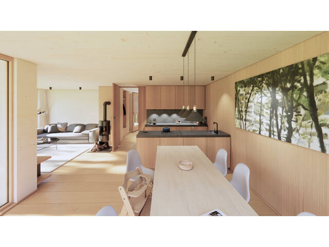 Immobilie in Langen bei Bregenz - Neubau: das beliebte trimana Vollholz Doppelhaus mit 140 m² - in Langen bei Bregenz, Top Lage, Baubeginn im März 2026 - Bild 1