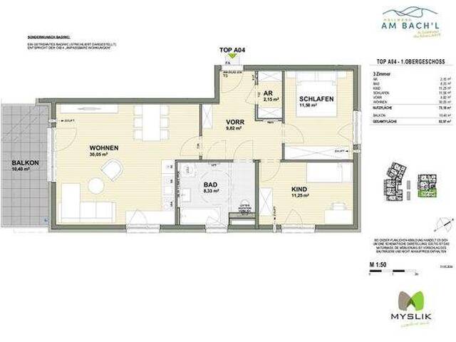 Immobilie in Hallwang - Hallwang mit bester Anbindung: 3-Zi.-Eckwohnung mit großem Balkon - Bild 1