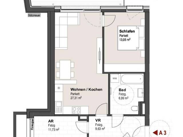 Immobilie in Abtenau - Am Fischbach A3: 2-Zimmer Wohnung mit großem Balkon - Bild 1