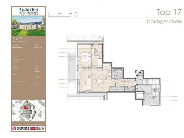 Immobilie in Siezenheim - AUGARTEN, TOP 17: 3-Zimmer Dachgeschosswohnung mit großzügigem Westbalkon - Bild 1