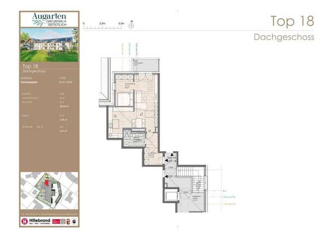Immobilie in Siezenheim - AUGARTEN, TOP 18: 2-Zimmer-Dachgeschosswohnung - Bild 1