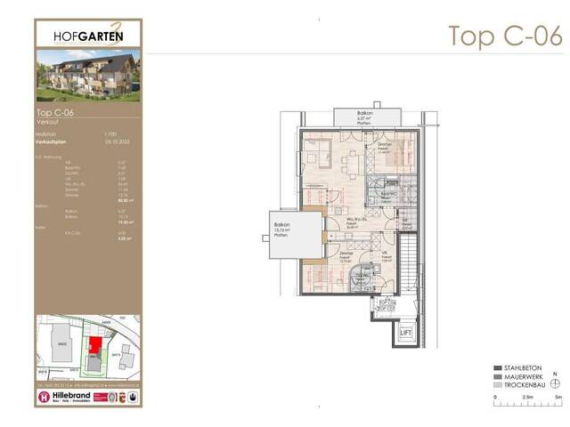 Immobilie in Hof bei Salzburg - 3-Zimmer-Dachgeschosswohnung / Top C6 - Bild 1