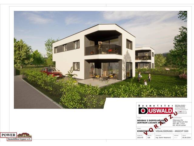 Immobilie in Lochen am See - Letzte Chance - Moderne Doppelhaushälfte in Lochen am See – Erstbezug mit Balkon und zwei Garagen! - Bild 1