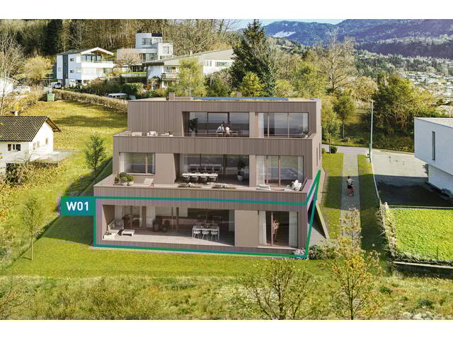 Immobilie in Wolfurt - 3 Wohnträume -1 Panorama. 4-Zimmer-Gartenwohnung W01 - Bild 0