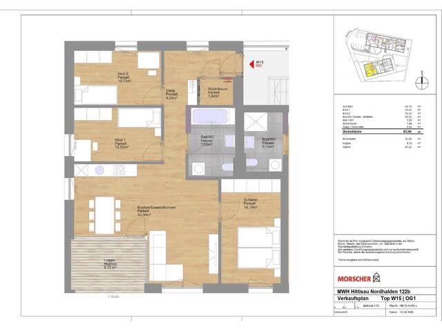 Immobilie in Hittisau - 4-Zimmer-Gartenwohnung /Top15 / Mehrwohnhaus Hittisau Nordhalden - Bild 2