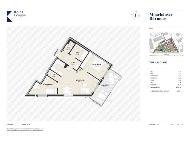 Immobilie in Bürmoos - 3 Zimmer Wohnung mit Balkon in Bürmoos - Bild 3