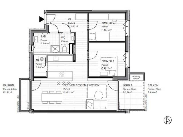 Immobilie in Klagenfurt - HeimatGlück - wunderschöne 3 - Zimmer Wohnung - Bild 1