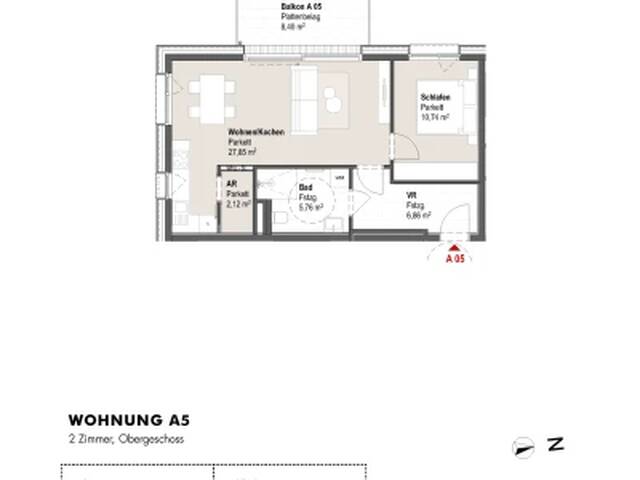 Immobilie in Saalfelden am Steinernen Meer - Moderne 2-Zimmer-Wohnung mit Balkon im Obergeschoss - Bild 3