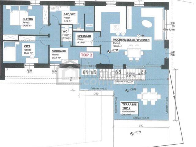 Immobilie in Donnerskirchen - Jetzt sichern: Exklusive 3-Zimmer-Neubauwohnung mit 30 m² Sonnenterrasse & 2 Carports - Bild 2