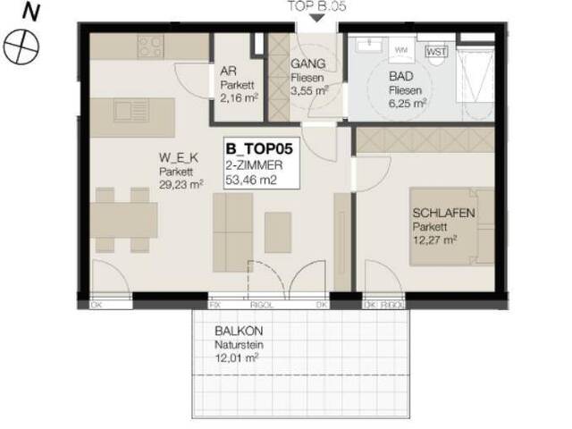 Immobilie in Straßwalchen - (Wohn)Raum Straßwalchen, 2-Zimmer Neubauwohnung Top 05 NEUER PREIS und inkl. PARKPLÄTZE!!! - Bild 4
