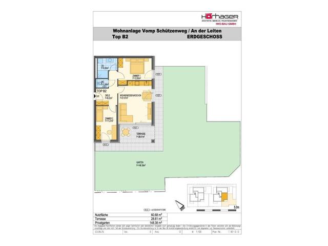 Immobilie in Vomp - Neubauprojekt in Vomp - Top B2 - 3-Zimmer-Wohnung im Erdgeschoss - Modernes Wohnen an der Leiten - Bild 2