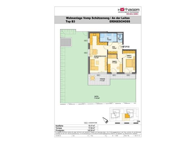 Immobilie in Vomp - Neubauprojekt in Vomp - Top B3 - 3-Zimmer-Wohnung im Erdgeschoss - Modernes Wohnen an der Leiten - Bild 2