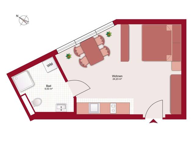 Immobilie in Hopfgarten-Markt - Neubauprojekt „Wohnen am Berglift“ in Hopfgarten - 1-Zimmer Wohnung, Top 22 - Bild 1