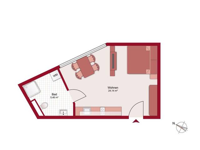 Immobilie in Hopfgarten-Markt - Neubauprojekt „Wohnen am Berglift“ in Hopfgarten - 1-Zimmer Wohnung, Top 11 - Bild 1