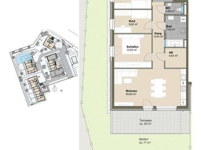 Immobilie in Hallein - Familienfreundlich wohnen - Geräumige 4 Zimmerwohnung mit Garten in Hallein - Bild 2