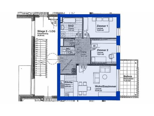 Immobilie in Thomasberg - 3-Zimmer Eigentumswohnung | ca. 77 m² | Obergeschoss | Balkon - Bild 1