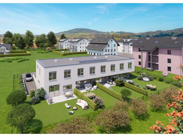 Immobilie in Neumarkt am Wallersee - SonnenQuartier 1.0 - Eckreihenhaus mit großem Garten und Tiefgarage in Neumarkt am Wallersee - Bild 1