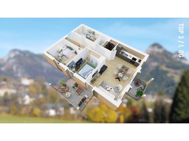 Immobilie in Tauplitz - Provisionsfreie Neubauwohnung mit beeindruckendem Bergpanorama - Bild 4