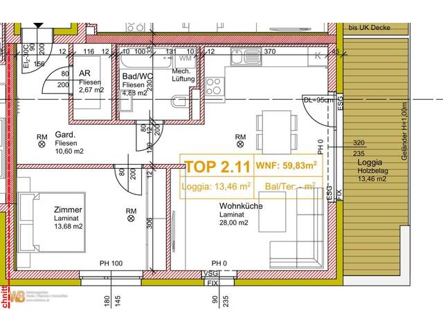 Immobilie in Hainburg an der Donau - Provisionsfrei !! NEUBAU ~60m² + 13m2 Loggia + Garage + Blick auf den Braunsberg - Bild 0