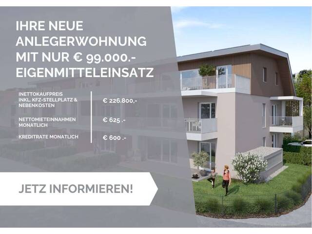 Immobilie in Oberndorf bei Salzburg - Attraktive Neubauwohnung: Finanzieren Sie Ihre Investition mit Mieteinnahmen! - Bild 0