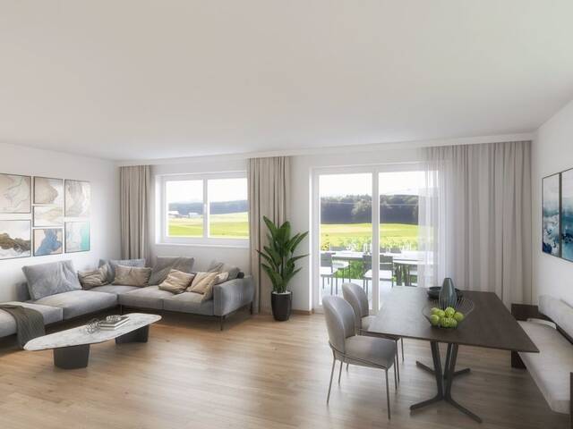 Immobilie in Perwang am Grabensee - FernBlick 3: 4-Zimmer-Gartenwohnung mit Südterrasse in Perwang am Grabensee! - Bild 1