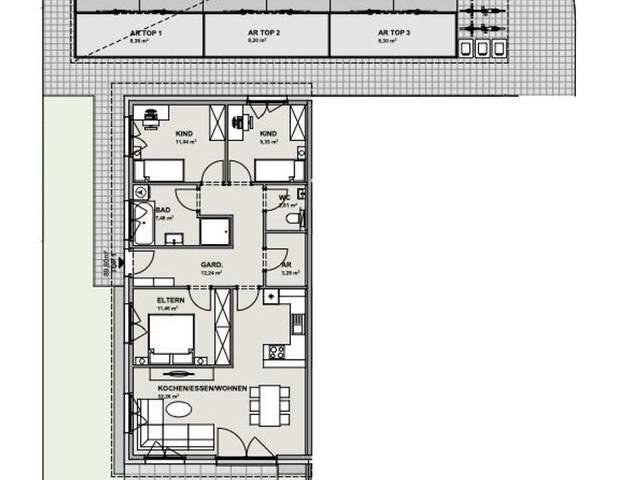 Immobilie in Perwang am Grabensee - FernBlick 3: 4-Zimmer-Gartenwohnung mit Südterrasse in Perwang am Grabensee! - Bild 2