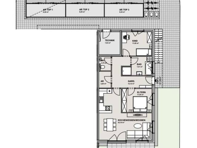Immobilie in Perwang am Grabensee - Fernblick 3: 3-Zimmer-Gartenwohnung in Perwang am Grabensee! - Bild 2