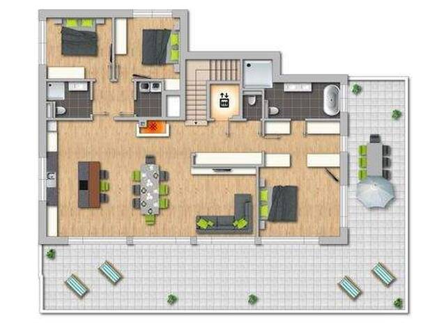 Immobilie in St. Jakob in Haus - Exklusives Penthouse mit Kamin, Terrasse und privater Grünfläche - Bild 3