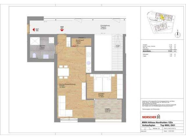 Immobilie in Hittisau - 2-Zimmerwohnung OG.1 /Top 8 /Mehrwohnhaus Hittisau Nordhalden - Bild 4