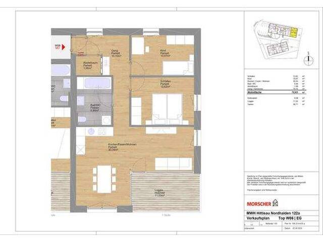 Immobilie in Hittisau - 3-Zimmer-Gartenwohnung /Top 6 /Mehrwohnhaus Hittisau Nordhalden - Bild 4