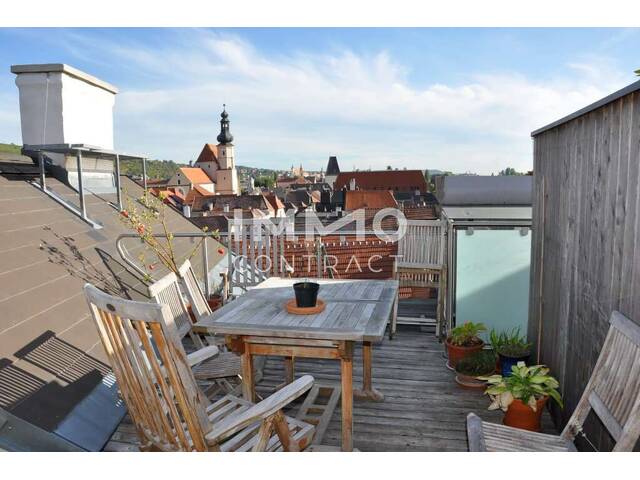 Immobilie in Stein an der Donau - 88,46qm Panorama-Dachterrassenwohnung in Stein, Donaublick, Lift, DPU-fußläufig - Bild 1