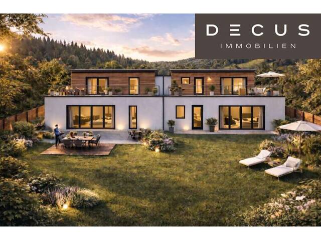 Immobilie in Pressbaum - | Exklusives Doppelhaus am Bartberg in Pressbaum | Panoramalage mit Blick auf den Wienerwaldsee & direkter Waldrandlage | Belagsfertig | - Bild 1
