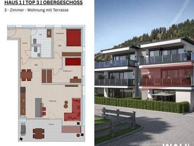 Immobilie in Mittersill - Lebensresidenz Lendsiedlung | Obergeschoss | TOP 3 - Bild 1
