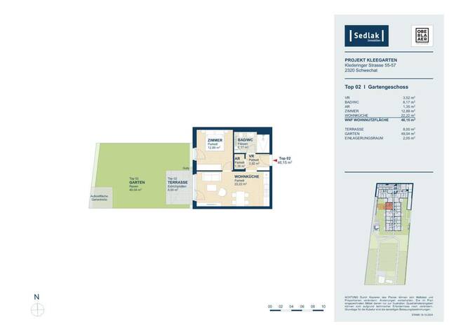Immobilie in Kledering - Abendsonne genießen - 2-Zimmer-Gartenwohnung mit Westausrichtung_T2_Kleegarten PROVISIONSFREI! - Bild 2