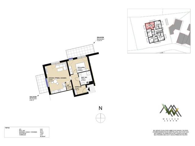 Immobilie in Anthering - 2-Zimmerwohnung mit Balkon- Neubau in zentraler Lage in Anthering - Bild 1