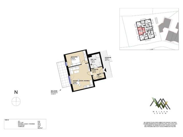 Immobilie in Anthering - 2-Zimmerwohnung mit Balkon- Neubau in zentraler Lage in Anthering - Bild 1