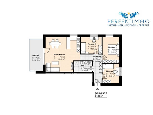 Immobilie in Haiming - Einmalige Gelegenheit: Wohnbaugeförderte Familienwohnung W 8 inkl. 1 TG-Abstellplatz - Bild 3