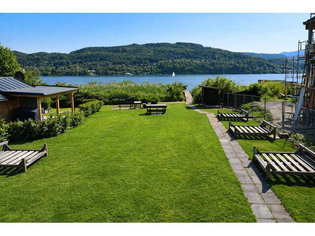 Immobilie in Krumpendorf - Gepflegtes Appartementhaus direkt am Wörthersee inklusive Panoramaseeblick sowie Badesteg und Bootsunterstand - Bild 0