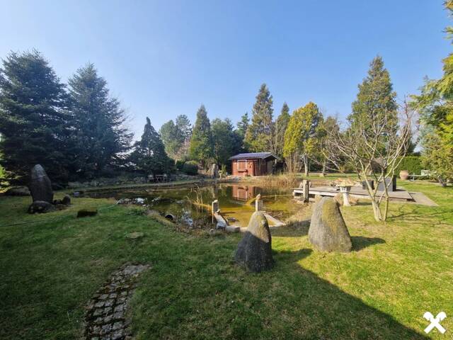 Immobilie in Oberzögersdorf - TRAUMHAFTER BUNGALOW FÜR ZWEI PERSONEN SAMT NEBENGEBÄUDE FÜR HOBBYRAUM, PARKÄHNLICHEM GARTEN MIT SCHWIMMTEICH ALS NATURPOOL DIREKT AN FELDER DER REGION ANGRENZEND - Bild 1