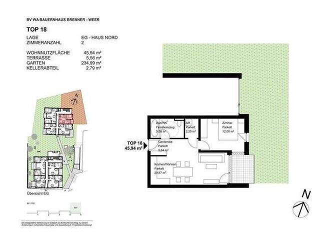 Immobilie in Weer - Neubau! 2-Zimmer-Gartenwohnung mit TG - Bild 1