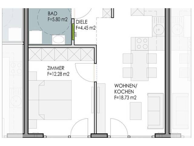 Immobilie in Baumkirchen - 2-Zimmer-Wohnung im 1.OG, Baumkirchen - Bild 4